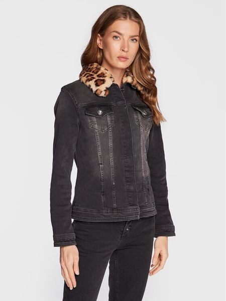 Liu Jo Kurtka jeansowa UF2069 D4391 Czarny Regular Fit. Czarne kurtki damskie Liu Jo, m, bez wzorów, z bawełny, bez kaptura. Za 709.00 zł.