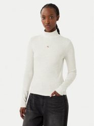 Calvin Klein Jeans Golf LV047D203G Szary jasny Slim Fit. Szare swetry damskie Calvin Klein Jeans, m, bez wzorów, z bawełny, bez kołnierzyka, bez ramiączek, bez kaptura. Za 209.99 zł.