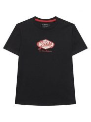 Guess T-Shirt L6RI02 K8HM4 Czarny Regular Fit. Czarne t-shirty dla chłopców Guess, z aplikacjami, z bawełny, bez ramiączek. Za 89.99 zł.
