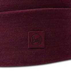 Czapka zimowa z wełny merino heavyweight. Czerwone czapki i kapelusze męskie Buff, na zimę, bez wzorów, z wełny. Za 169.90 zł.