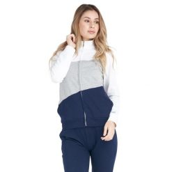 Bluza z zamek błyskawiczny na co dzień na siłownię. Szare bluzy sportowe damskie LEONE 1947 APPAREL, bez wzorów, z bawełny, na fitness i siłownię. Za 218.92 zł.