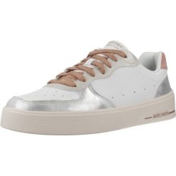 Buty SKECHERS HILAND - SOFT METALS Biały. Białe obuwie sportowe damskie Skechers, bez wzorów, z syntetyku, trekkingowe, Skechers Sport. W wyprzedaży za 292.05 zł.