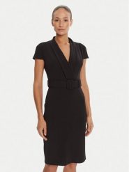Rinascimento Sukienka koktajlowa CFC0125582003 Czarny Slim Fit. Czarne sukienki damskie Rinascimento, l, bez wzorów, z syntetyku, wizytowe, bez kołnierzyka, bez ramiączek. Za 389.99 zł.