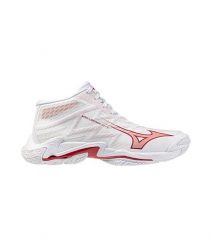 Damskie buty halowe Mizuno Wave Lightning Elite. Białe obuwie sportowe damskie Mizuno, bez wzorów, z materiału, do biegania, mizuno wave. Za 419.99 zł.
