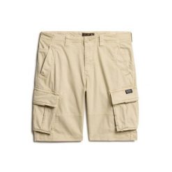 Spodenki cargo Superdry Core. Brązowe szorty męskie Superdry., m, bez wzorów, z bawełny, vintage. W wyprzedaży za 302.70 zł.