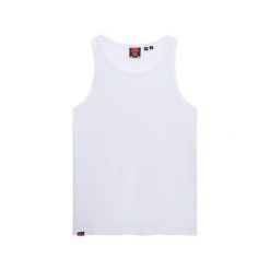 Tank top Superdry Essential Logo. Białe t-shirty męskie Superdry., m, bez wzorów, z bawełny, klasyczne, bez kołnierzyka. Za 127.15 zł.