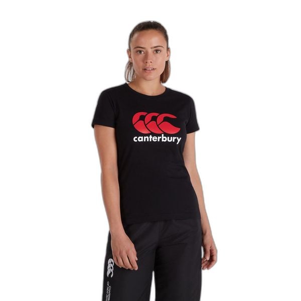 Koszulka z logo dla kobiet Canterbury. Czarne koszulki sportowe damskie CANTERBURY, xl, bez wzorów, sportowe, bez kołnierzyka. Za 213.00 zł.