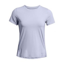 T-shirt damski Under Armour Launch Elite. Niebieskie t-shirty damskie Under Armour, bez wzorów, z tkaniny, sportowe, bez kołnierzyka. Za 294.50 zł.