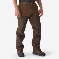 Spodnie Solognac 500 Renfort wodoodporne. Brązowe spodnie sportowe męskie SOLOGNAC, na lato, xl, bez wzorów, z tkaniny, outdoorowe. Za 249.99 zł.