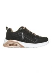 Buty sportowe damskie Skechers Uno Lite 2.0 Leopard Stride. Czarne obuwie sportowe damskie Skechers, bez wzorów, z materiału, trekkingowe. Za 243.00 zł.