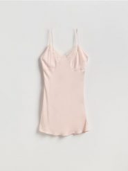 Koszula nocna z wiskozy - kremowy. Białe koszule nocne damskie Reserved, l, bez wzorów, z wiskozy. Za 89.99 zł.