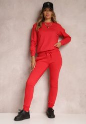 Czerwone Spodnie Linasos. Czerwone spodnie dresowe damskie Renee, l, bez wzorów, z dresówki, na fitness i siłownię. Za 39.99 zł.