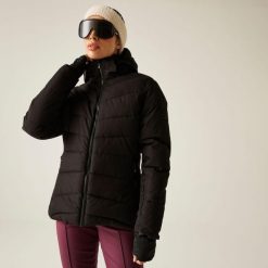 Kurtka narciarska damska z membraną Glacier Dare 2b. Czarne kurtki damskie Dare 2b, na zimę, bez wzorów, z puchu, bez kaptura. W wyprzedaży za 699.99 zł.
