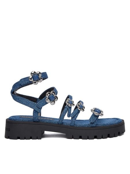 Marc Jacobs Sandały 2P5FSA001F15 Niebieski. Niebieskie sandały damskie Marc Jacobs, bez wzorów, z materiału, bez obcasa, na płaskiej podeszwie, bez zapięcia. Za 1,239.00 zł.