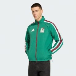 Bluza domowa reprezentacyjna Meksyk. Zielone bluzy męskie Adidas, s, bez wzorów, z dresówki, bez kaptura. Za 529.00 zł.