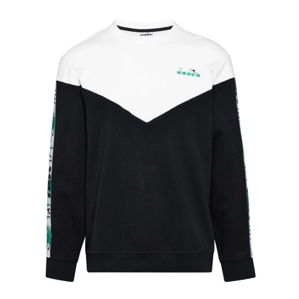 Bluza męska DIADORA SWEATSHIRT CREW 5PALLE OFFSIDE V. Czarne bluzy męskie Diadora, m, bez wzorów, z bawełny, bez kaptura. Za 99.99 zł.