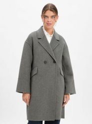 Opus Płaszcz wełniany damski Kobiety szary jednolity, 40. Szare płaszcze damskie Opus, bez wzorów, z wełny, krótkie, bez kaptura. Za 899.95 zł.