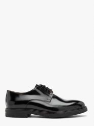 Czarne lakierowane półbuty męskie CHAD. Czarne eleganckie półbuty Ryłko, z lakierowanej skóry, eleganckie, przed kostkę, bez zapięcia. Za 479.99 zł.