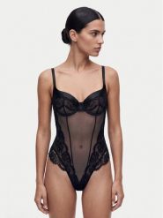 Guess Body O6BM06 K5000 Czarny. Czarne body damskie Guess, z aplikacjami, z syntetyku. Za 344.99 zł.