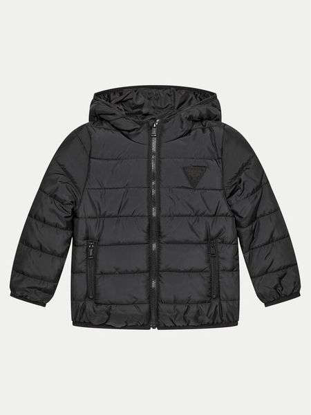 Guess Kurtka puchowa H4BT03 WCFM0 Czarny Regular Fit. Czarne kurtki i płaszcze dla dziewczynek Guess, z aplikacjami, z puchu, bez kaptura. Za 284.99 zł.