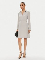 Calvin Klein Sukienka codzienna K20K207152 Beżowy Regular Fit. Brązowe sukienki damskie Calvin Klein, na co dzień, bez wzorów, z syntetyku, bez kołnierzyka, bez ramiączek, proste. Za 849.99 zł.