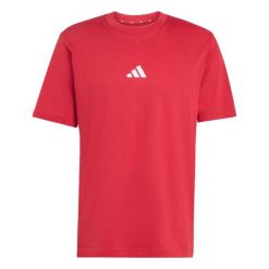 Koszulka Essentials Small Logo Single Jersey. Białe koszulki sportowe męskie Adidas, uniwersalny, bez wzorów, z bawełny, bez kołnierzyka, bez ramiączek, na fitness i siłownię. Za 109.00 zł.