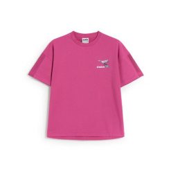 Koszulka damska DIADORA L.T-SHIRT SS FLOSS. Czerwone koszulki sportowe damskie Diadora, l, bez wzorów, bez kołnierzyka, bez ramiączek. Za 39.99 zł.