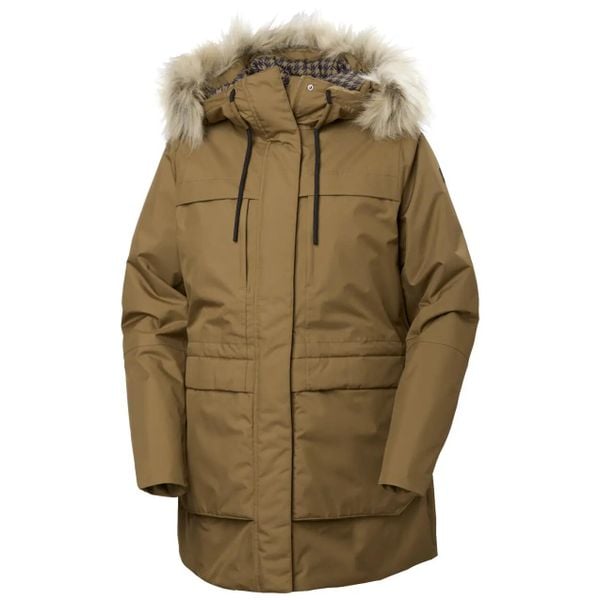 Parka damska z kapturem Helly Hansen Coastal. Brązowe parki damskie Helly Hansen, na zimę, xl, bez wzorów, z futra, klasyczne, z kapturem. Za 964.00 zł.