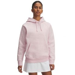 Bluza damska Under Armour Rival Fleece Hoodie. Czerwone bluzy damskie Under Armour, s, bez wzorów, z bawełny, z kapturem. Za 263.25 zł.