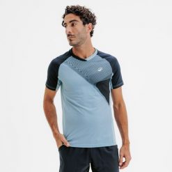 Koszulka do padla krótki rękaw męska Kuikma PTS Light 26. Niebieskie koszulki sportowe męskie KUIKMA, m, bez wzorów, z elastanu, bez kołnierzyka, bez ramiączek. Za 99.99 zł.