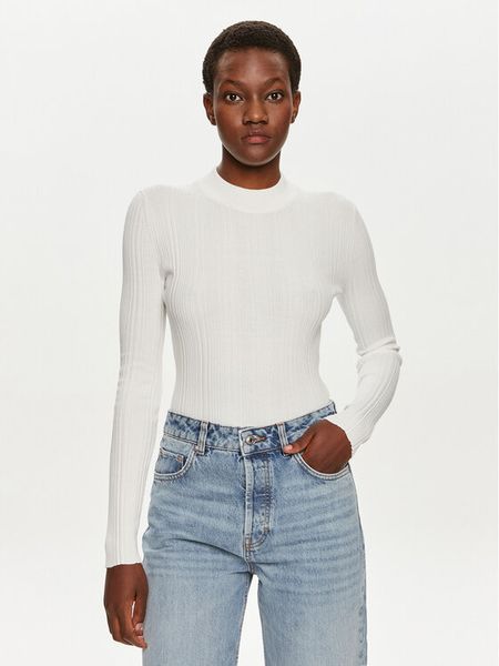 Hugo Sweter Sarphammy 50518311 Écru Slim Fit. Swetry damskie Hugo, l, bez wzorów, z wiskozy, bez kołnierzyka, bez ramiączek, bez kaptura. Za 399.99 zł.