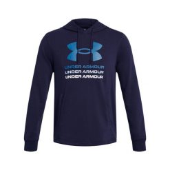 Bluza z kapturem Under Armour Rival Terry Graphic. Niebieskie bluzy męskie Under Armour, l, bez wzorów, z kapturem. Za 265.65 zł.