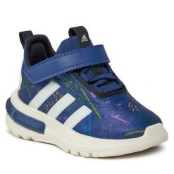 Sneakersy adidas. Niebieskie półbuty chłopięce Adidas, bez wzorów, bez zapięcia. Za 169.99 zł.