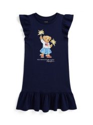Polo Ralph Lauren Sukienka codzienna 312971136001 Granatowy Regular Fit. Niebieskie sukienki dla dziewczynek Polo Ralph Lauren, bez wzorów, z bawełny, bez ramiączek. Za 349.99 zł.
