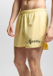 Spodenki sportowe męskie Prosto College. Żółte kąpielówki męskie Prosto., m, z aplikacjami, z materiału. Za 194.99 zł.