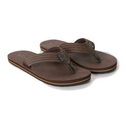 Japonki męskie Rip Curl Revival Leather Open Toe. Brązowe buty sportowe męskie RIPCURL, bez zapięcia. Za 219.99 zł.