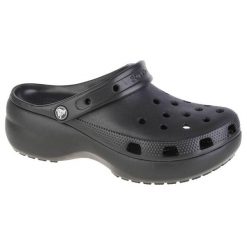 Mules Femme Mules Crocs Noir Noir. Czarne klapki damskie Crocs, bez wzorów, z materiału, bez obcasa. W wyprzedaży za 216.00 zł.