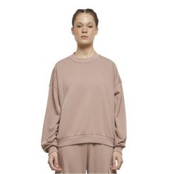 Bluza Damska Frotte Z Okrągłym Dekoltem Oversize. Czerwone bluzy damskie Urban Classics, s, bez wzorów, bez kaptura. Za 120.99 zł.