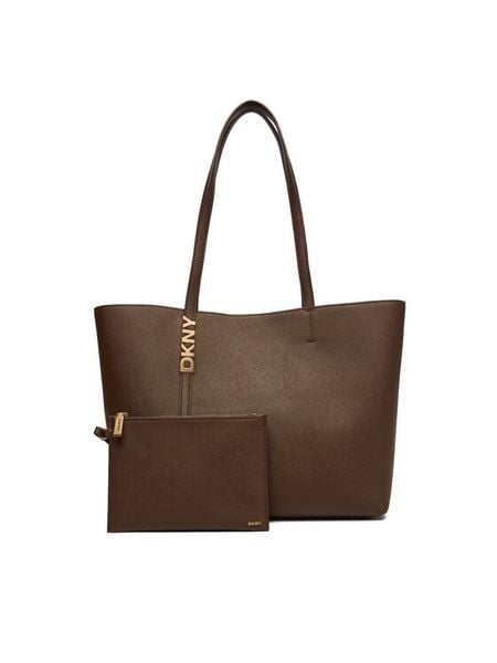 DKNY Torebka R52AKG54 Brązowy. Brązowe torebki do ręki damskie DKNY, bez wzorów, ze skóry, bez dodatków. Za 1,229.00 zł.