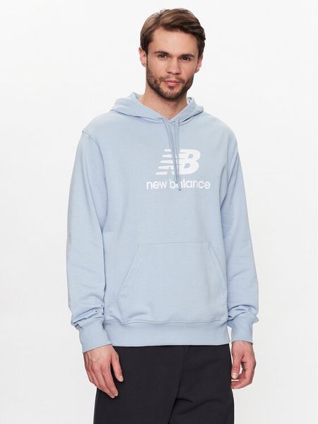 New Balance Bluza MT31537 Błękitny Relaxed Fit. Niebieskie bluzy męskie New Balance, m, bez wzorów, z bawełny, bez kaptura. Za 176.99 zł.