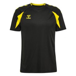 Koszulka Hummel Core 2.0. Czarne buty sportowe męskie Hummel, bez wzorów, bez kołnierzyka, bez ramiączek, na fitness i siłownię. Za 170.50 zł.