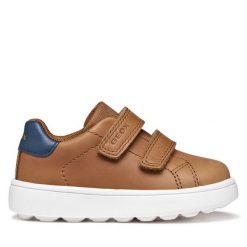 Sneakersy Geox. Brązowe trampki i tenisówki chłopięce Geox, bez wzorów, bez zapięcia. Za 269.99 zł.