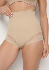Beżowe Majtki Modelujące z Wysokim Stanem Elinee. Brązowe bielizna wyszczuplająca Born2be. Za 29.99 zł.