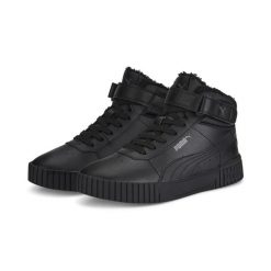 Damskie sneakersy Carina 2.0 Mid Winter PUMA Black Dark Shadow Gray. Czarne obuwie sportowe damskie Puma, bez wzorów, z gumy, trekkingowe. Za 337.00 zł.