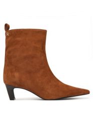 Tommy Hilfiger Botki Kitten Heel Suede Ankle Boot FW0FW09670 Pomarańczowy. Brązowe botki damskie Tommy Hilfiger, ze skóry, bez obcasa, na słupku, bez zapięcia. Za 699.99 zł.