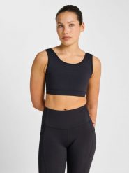 Biustonosz dla kobiet Hummel Hiit Intensity. Czarne biustonosze Hummel, bez wzorów, z materiału. Za 246.00 zł.