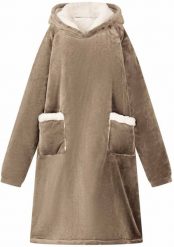 VidaXL Bluza-koc Camel m Fleece i Flanela. Brązowe bluzy damskie vidaXL, m, bez wzorów, bez kaptura. Za 181.99 zł.