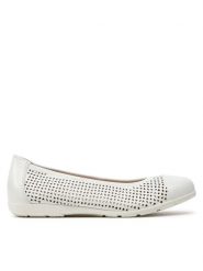 Caprice Baleriny 9-22151-42 Biały. Białe baleriny damskie Caprice, bez wzorów, ze skóry, bez obcasa. Za 203.99 zł.