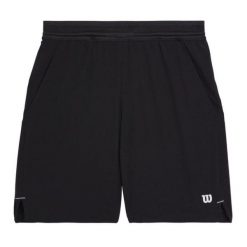 Spodenki tenisowe chłopięca Wilson Youth Team Short 5 Inseam. Czarne szorty dla chłopców Wilson, bez wzorów, sportowe. Za 129.00 zł.