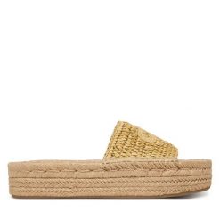 Espadryle Calvin Klein. Brązowe espadryle damskie Calvin Klein, bez wzorów, bez obcasa, bez zapięcia. Za 449.99 zł.